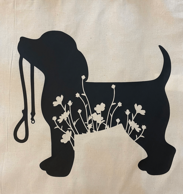 Shoulder Tote Bag - Dog with Lead 